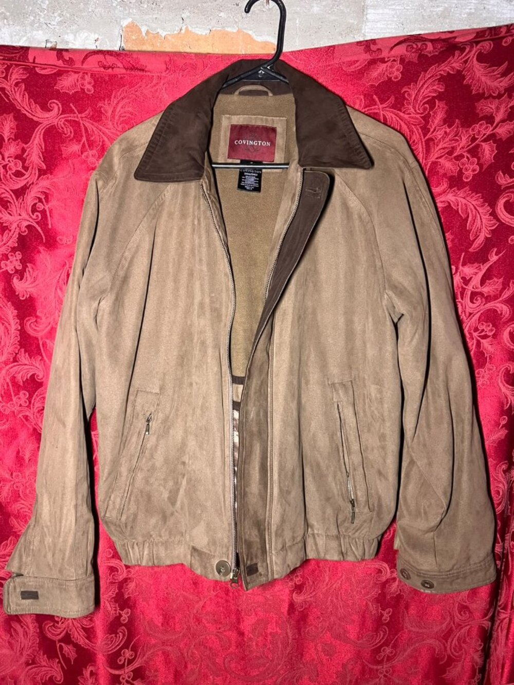 Covington Men's Tan Zip-Up Jacket Small